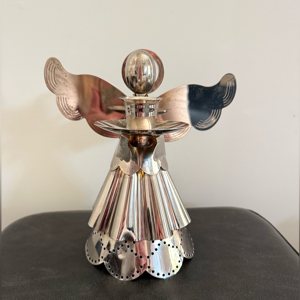 Godinger Silver Angel Candle Holder 8”